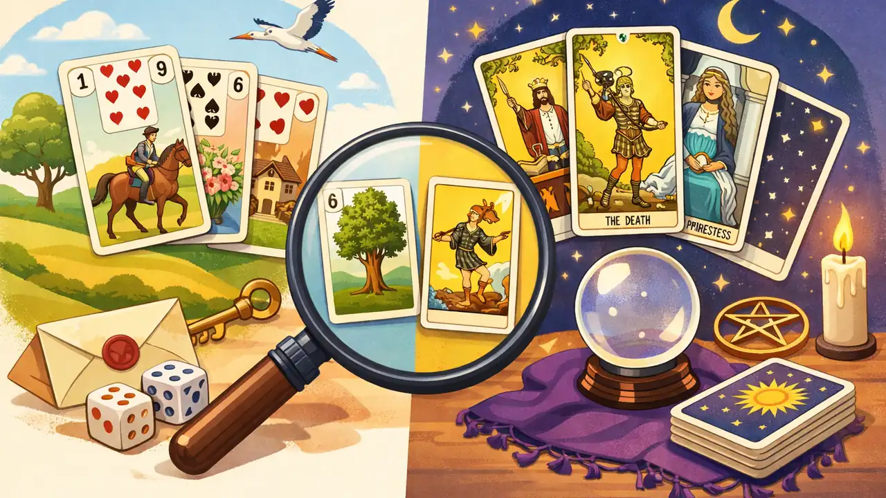 雷諾曼卡和塔羅牌差在哪？深入解讀兩者的神秘世界