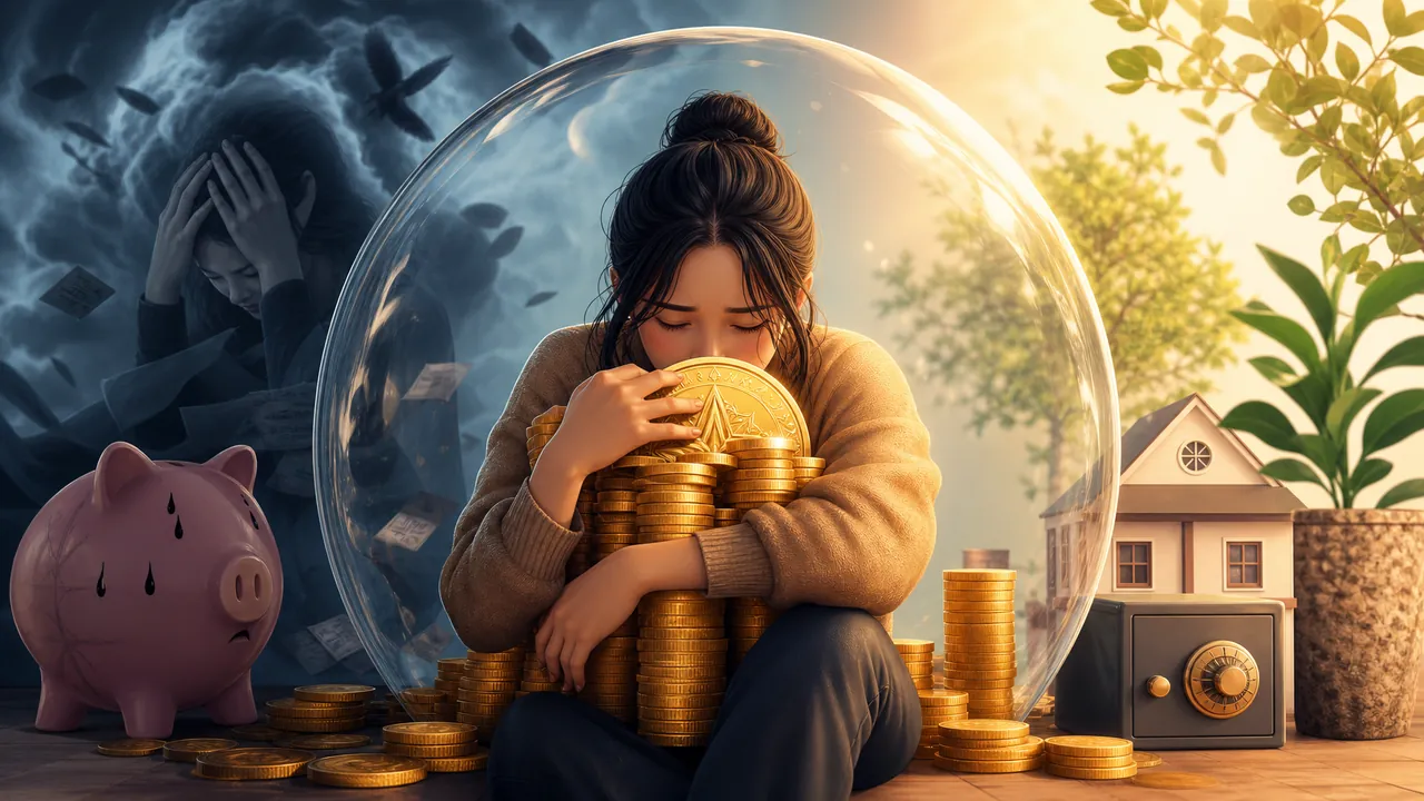 錢幣四塔羅財運：存錢焦慮與安全感 — Askaseer 星語塔羅配圖