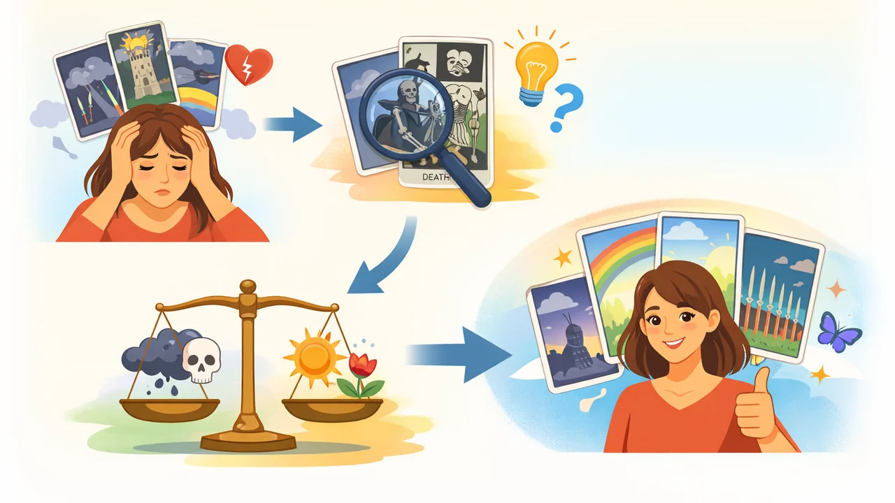 塔羅牌抽到壞牌不要慌：怎麼正確解讀負面牌義：常見誤區與解法