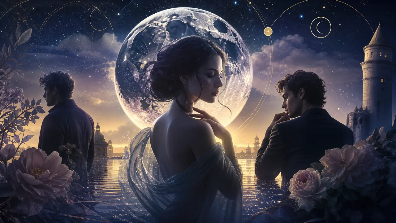 雷諾曼32月亮牌塔羅解讀：名聲情緒與曖昧 — Askaseer 星語塔羅配圖