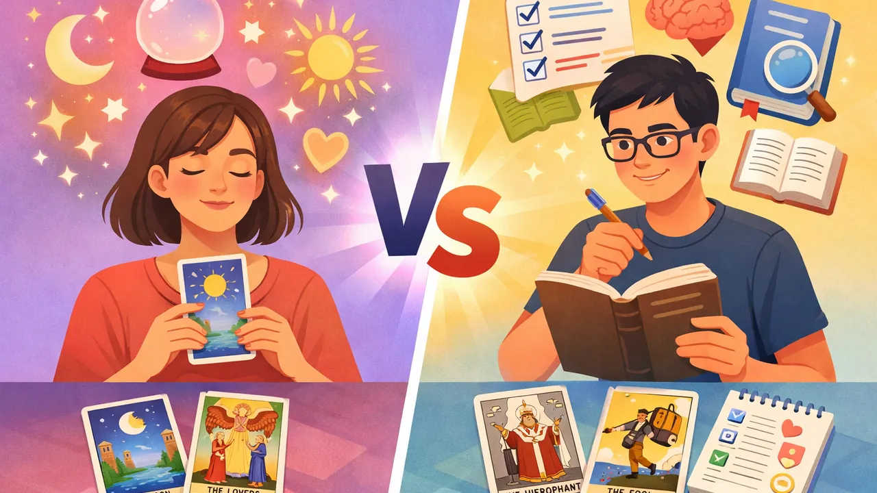 塔羅牌直覺解讀和牌義記憶哪個更重要：常見誤區與解法 文章封面圖