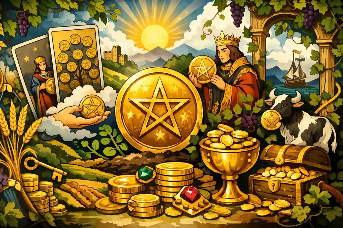 塔羅牌錢幣牌組財富象徵 文章封面圖