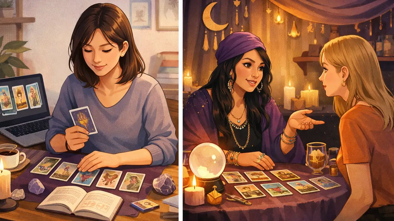 塔羅牌自己占卜和找老師占卜有什麼差別 文章封面圖