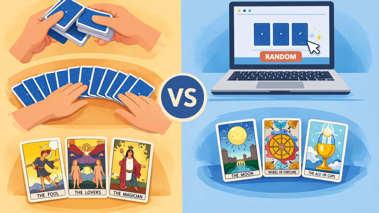 塔羅牌手動洗牌和電腦隨機抽牌有差嗎
