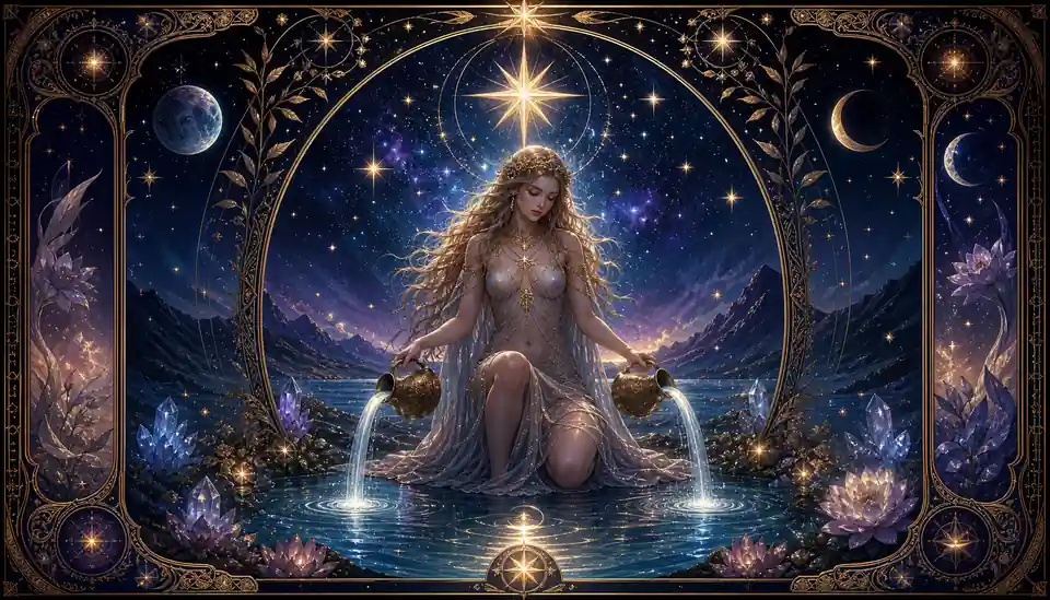 星星牌完整解讀:希望與療癒的塔羅象徵:完整解析 — Askaseer 星語塔羅配圖